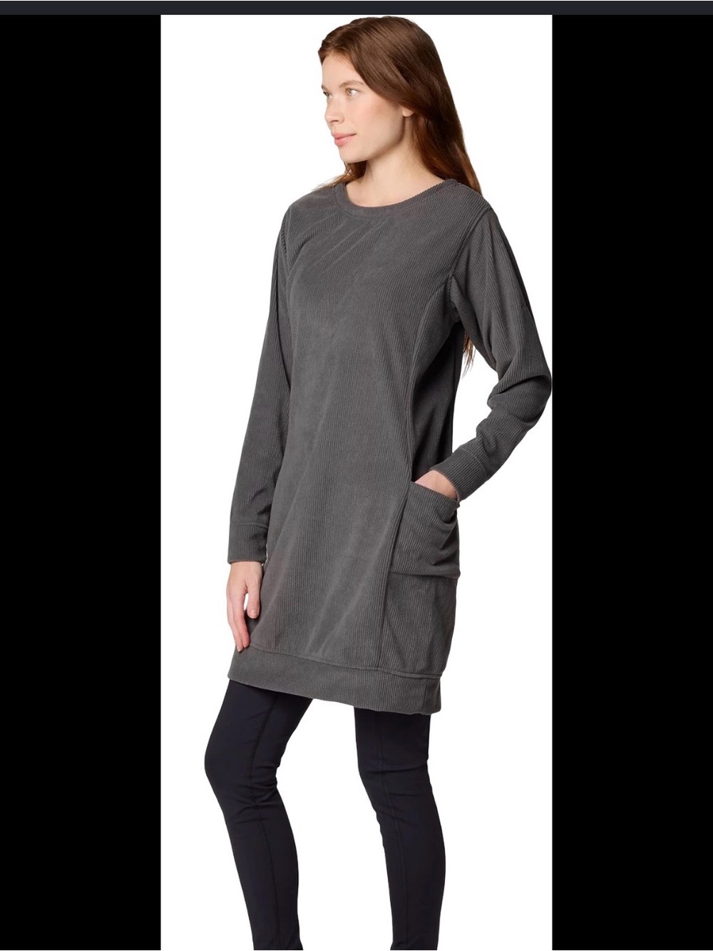 Columbia Charcoal Gray Long-Sleeve Mini Dress with Pockets